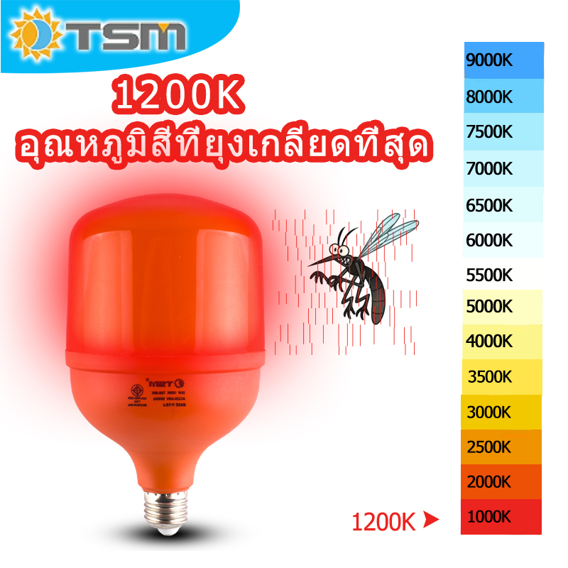 TSM-M70W85W ไล่แมลง สีแดง แสงสีส้ม หลอดไฟไล่ยุงและแมลงให้วัว ใช้กับขั้ว E27 LED เลี้ยงสัตว์ ไฟไล่ยุง