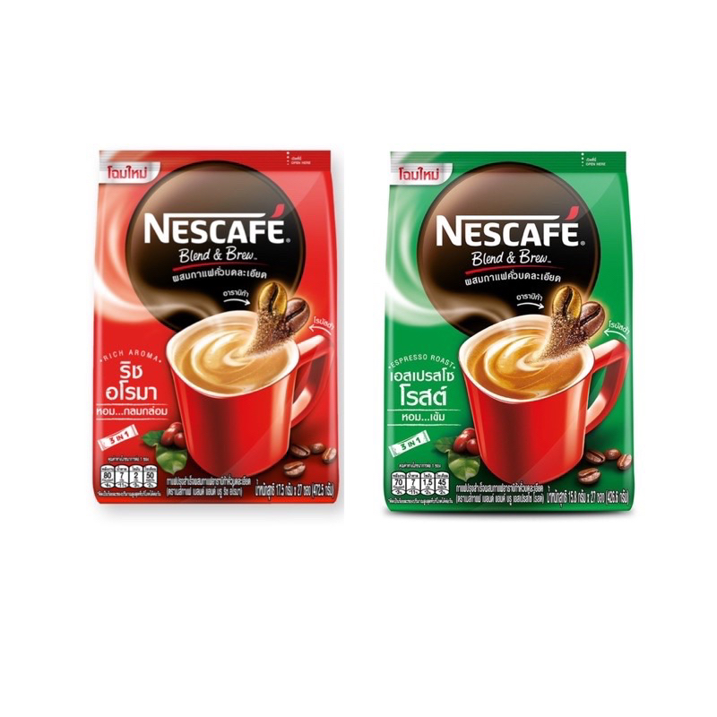 NESCAFÉ เนสกาแฟ เบลนด์ แอนด์ บรู กาแฟปรุงสำเร็จ แบบถุง (27 ซอง)