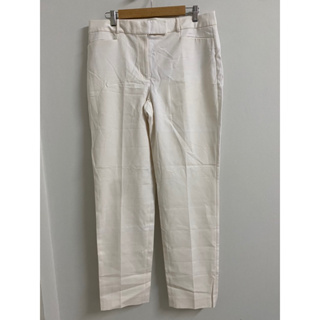 กางเกงใส่ทำงาน ทรงกระบอก เอวสูง Talbots สีขาวครีม เอว 32-34”