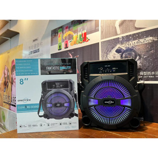 ลำโพงบลูทูธ รุ่นGTS-1807 ดอกลำโพง8นิ้ว เสียบไมค์ได้ มีสายสะพายแถมให้ เสียงดีเบสแน่น ดีไซน์สวย เสียบแฟลชไดร์ฟได้