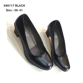 5okshop  รองเท้าคัทชู ใส่ทำงาน นักเรียน ทรงหัวมน ส้นสูง2นิ้วX66117