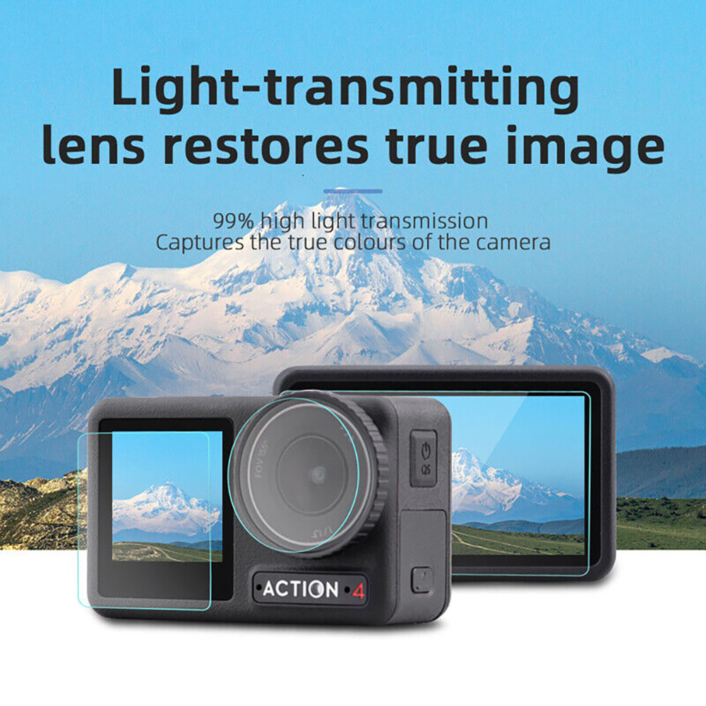 DJI Action 4 Tempered Glass Film ฟิล์มกระจกนิรภัย กันรอย คุณภาพ อย่างดี By Aquapro
