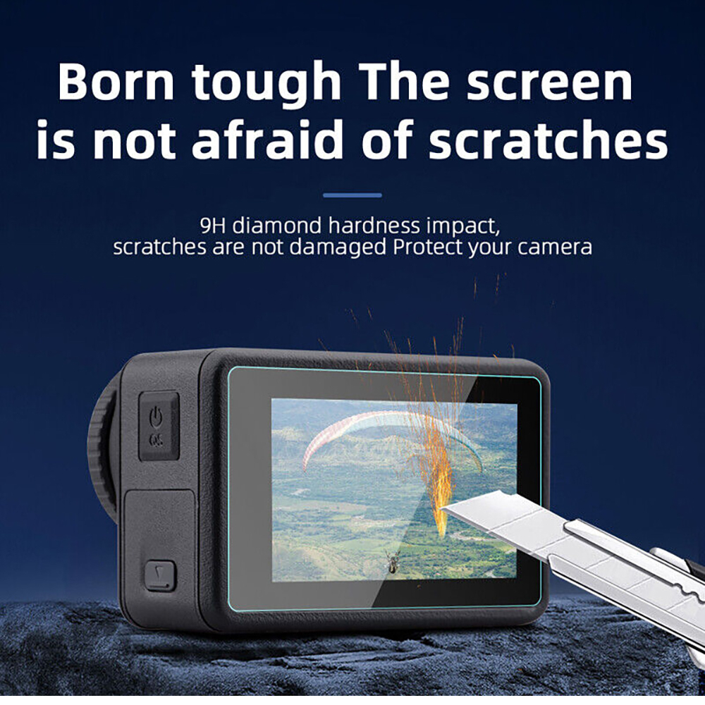 DJI ACTION 4 Len Cap Protective Cover ฝาปิด + DJI ACTION 4 Tempered Glass Film ฟิล์มกระจกนิรภัย กันรอย By Aquapro