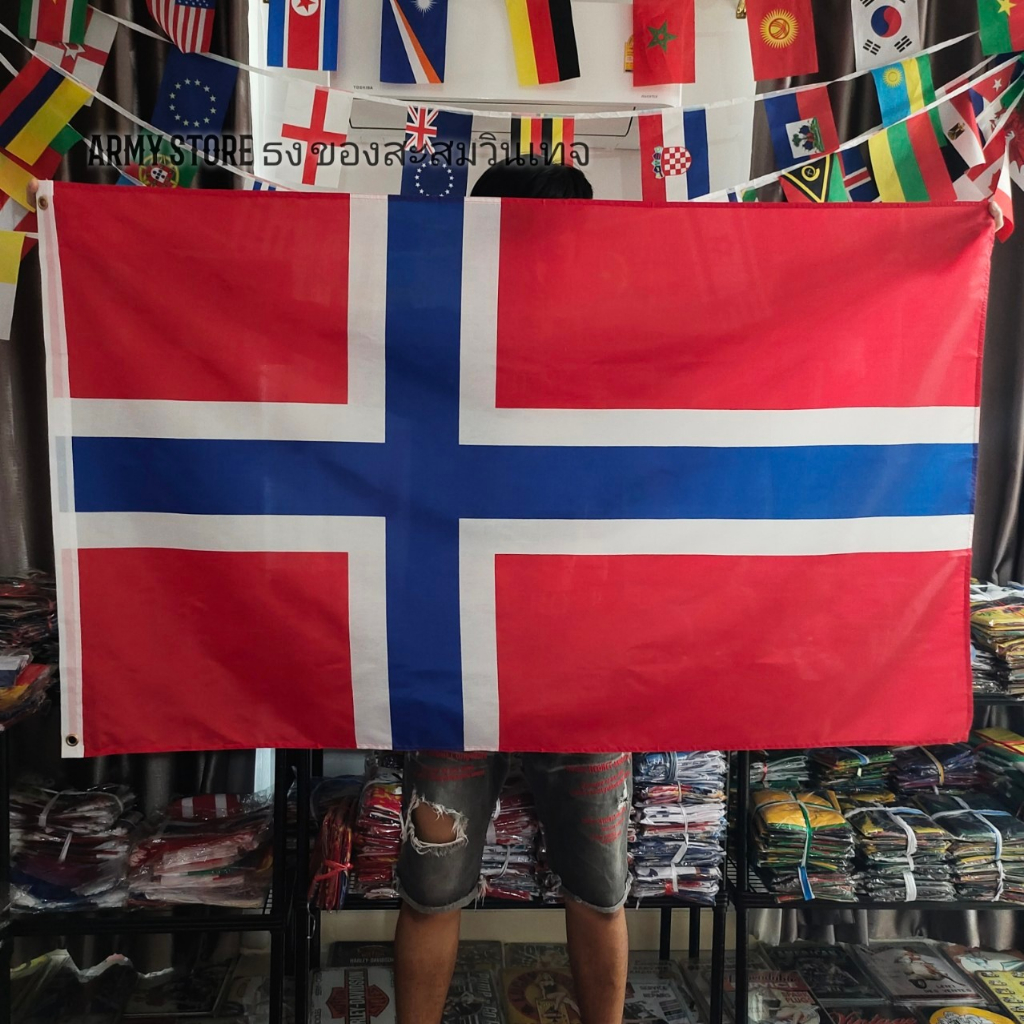 ใบกำกับภาษี โปรส่งฟรี> ธงชาติ นอร์เวย์ Norway Flag 4 Size พร้อมส่งร้านคนไทย