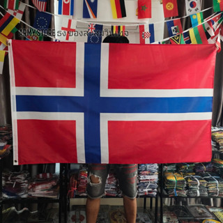 &lt;ส่งฟรี!!&gt; ธงชาติ นอร์เวย์ Norway Flag 4 Size พร้อมส่งร้านคนไทย