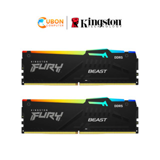 RAM (แรมพีซี) 32GB (16GBx2) 5600MHz KINGSTON FURY BEAST DDR5 RGB (KF556C40BBAK2-32)