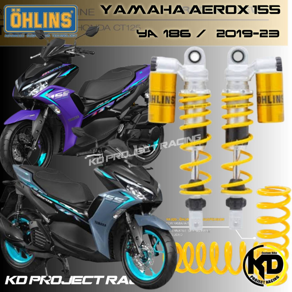 โช๊คหลัง Ohlins YA186 , YA786  Yamaha Aerox155   2017-2024 (307mm)