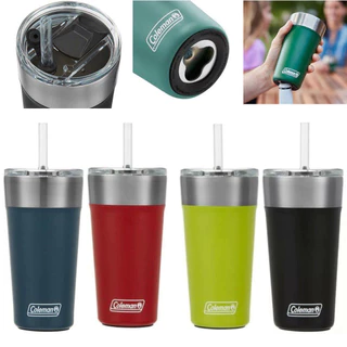 แก้วเปิดชวดได้ Coleman Brew Insulated Stainless Steel Tumbler ออนซ์แก้วสแตนเลสเก็บความเย็น แถมหลอด