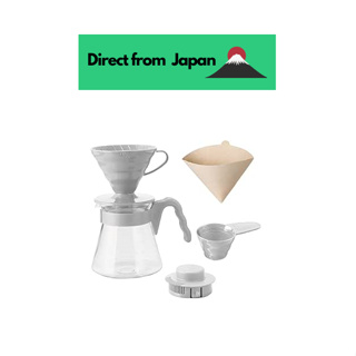 Hario V60 เซิร์ฟเวอร์กาแฟดริป สีเทาอ่อน 1-4 ถ้วย ผลิตในญี่ปุ่น Vcsd-02Pgr 02 ชุด