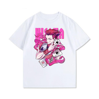 HUNTER×HUNTER อะนิเมะ Hisoka อะนิเมะเสื้อยืดแขนสั้นผ้าฝ้ายด้านบน