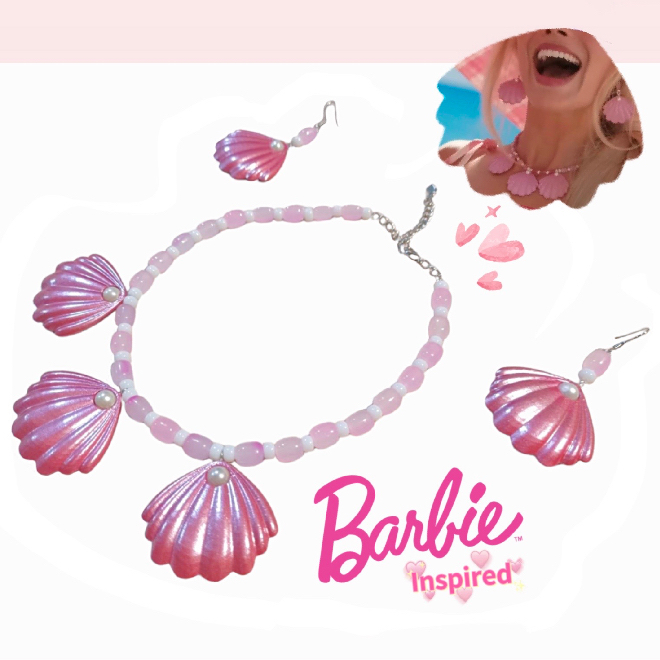 สร้อยคอBarbie พร้อมต่างหู จากBarbie the movie. 2023[ พร้อมส่ง]