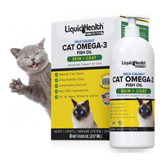 (237 ML) วิตามินบำรุงสำหรับน้องแมว  Liquid Health Pets Purr-Fection Omega 3 Fish Oil for Cats - Liquid Omega 3 for Cats