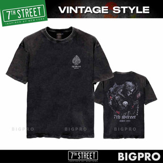 เสื้อยืด ฟอกวินเทจ 7th Street แบบโอเวอไซส์ Vintage Oversize รุ่น V-BJK002 (ดำ) ของแท้