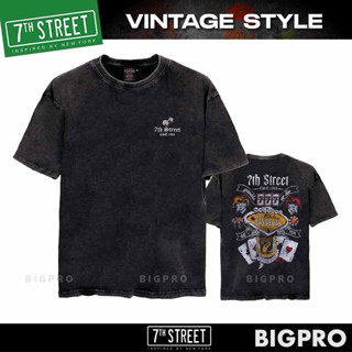 เสื้อยืด ฟอกวินเทจ 7th Street แบบโอเวอไซส์ Vintage Oversize รุ่น V-LVG002 (ดำ) ของแท้