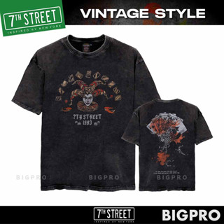 เสื้อยืด ฟอกวินเทจ 7th Street แบบโอเวอไซส์ Vintage Oversize รุ่น V-RJK002 (ดำ) ของแท้