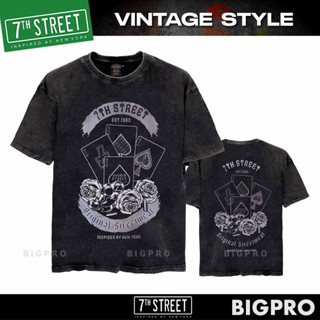 เสื้อยืด ฟอกวินเทจ 7th Street แบบโอเวอไซส์ Vintage Oversize รุ่น V-SBS002 (ดำ) ของแท้