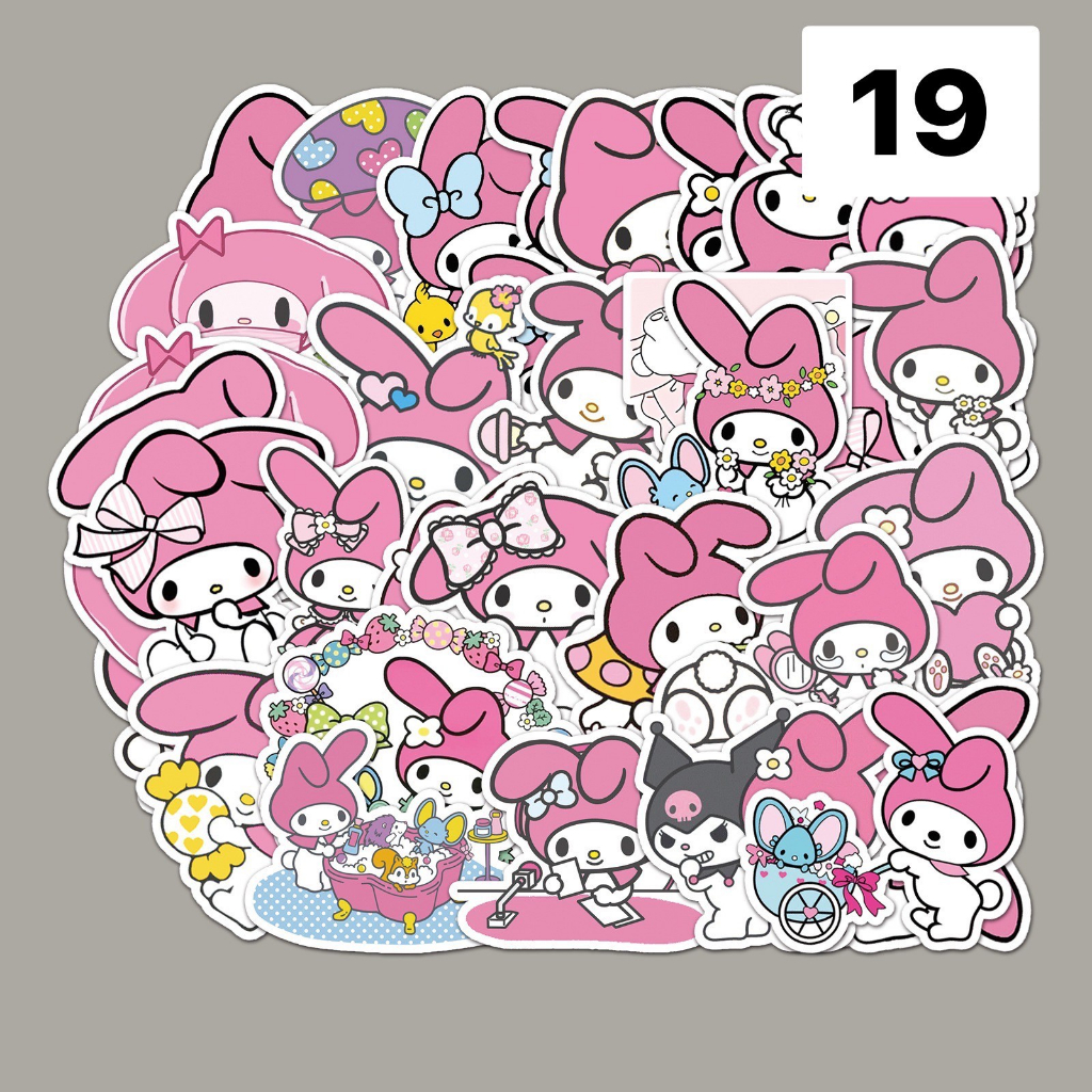 A สติ๊กเกอร์ไดคัท หมี กระต่าย เกาหลี ติดเคส โน๊ตบุ๊ค ตกแต่ง 1 ชุด มี 50 ชิ้น