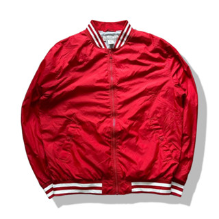 H&amp;M Red Bomber Jacket รอบอก 48”