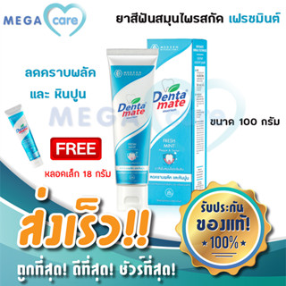 (หลอดฟ้า) ยาสีฟัน Dentamate toothpaste ยาสีฟันสมุนไพร เดนตาเมท 100g สูตรเข้มข้น