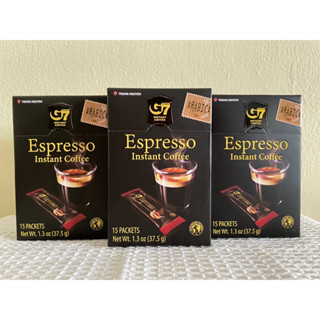 กาแฟดำ จีเซเว่น ( 2.5 กรัม X 15 ซอง ) G7 Espresso instant coffee ( 2.5g x 15 packets ) Exp.01/04/2025