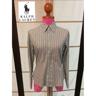 Ralph Lauren​ Brand_2nd hand เสื้อเชิ้ตแขนยาวลายทาง วัสดุผ้าฝ้าย​💯​%/ Size 11/ แท้มือสองกระสอบนำเข้า