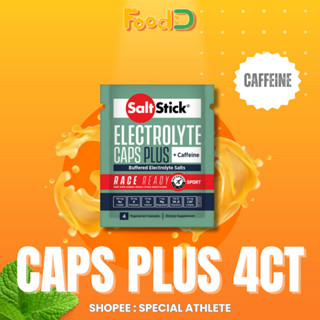 Saltstick Caps Plus-buffered electrolyte salts plus caffeine (4ct) ซอลท์สติก พลัส [From USA] by FoodD