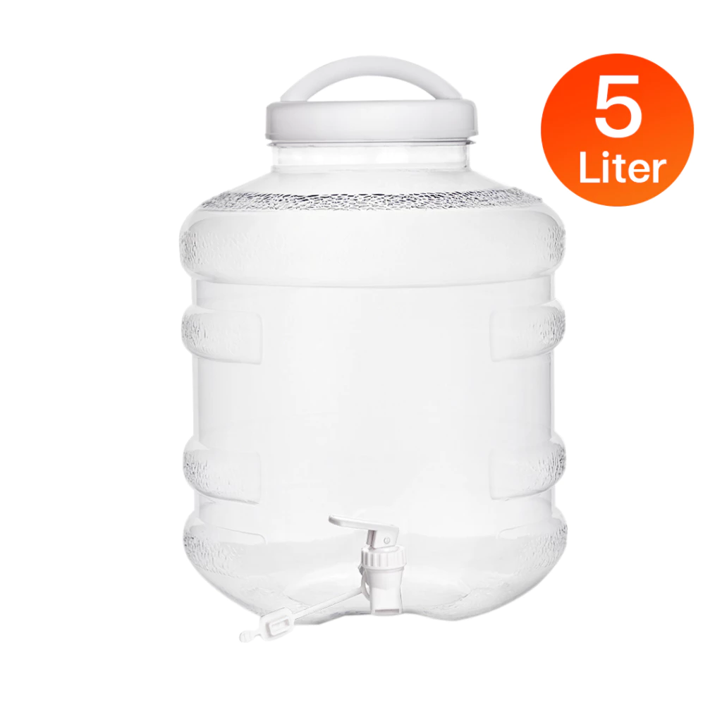 ถังน้ำ PET ขนาด 5 ลิตร ถังน้ำดื่ม 5 สี มีก๊อกพร้อมหูหิ้ว รุ่นธรรมดา ลาย1X