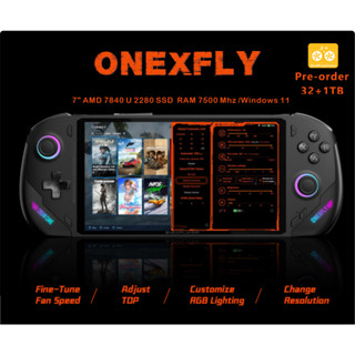 Onexfly game console 7840U   7" 120Hz 1920x1080 LPDDR5 7500 Mhz