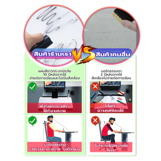เกรดสูง ไวท์บอร์ดตั้งโต๊ะ เขียนง่ายสะอาดทันทีที่เช็ด ไวท์บอร์ดกระจกตั้งโต๊ะ จำเป็นในสำนักงาน