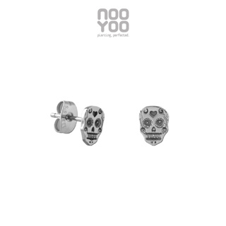 NooYoo ต่างหูสำหรับผิวแพ้ง่าย Fancy SKULL Surgical Steel