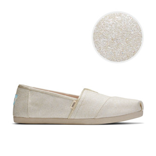 TOMS รองเท้าลำลองผู้หญิง สลิปออน รุ่น Alpargata Ivory Glitter (CB) รองเท้าลิขสิทธิ์แท้