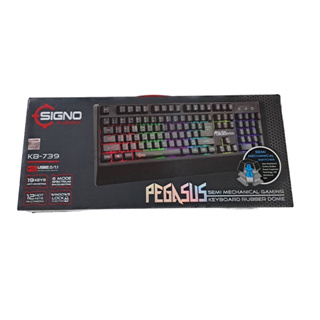 คีย์บอร์ด SIGNO E-Sport KB-739 PEGASUS Gaming Keyboard Semi Mechanical Blue Switch