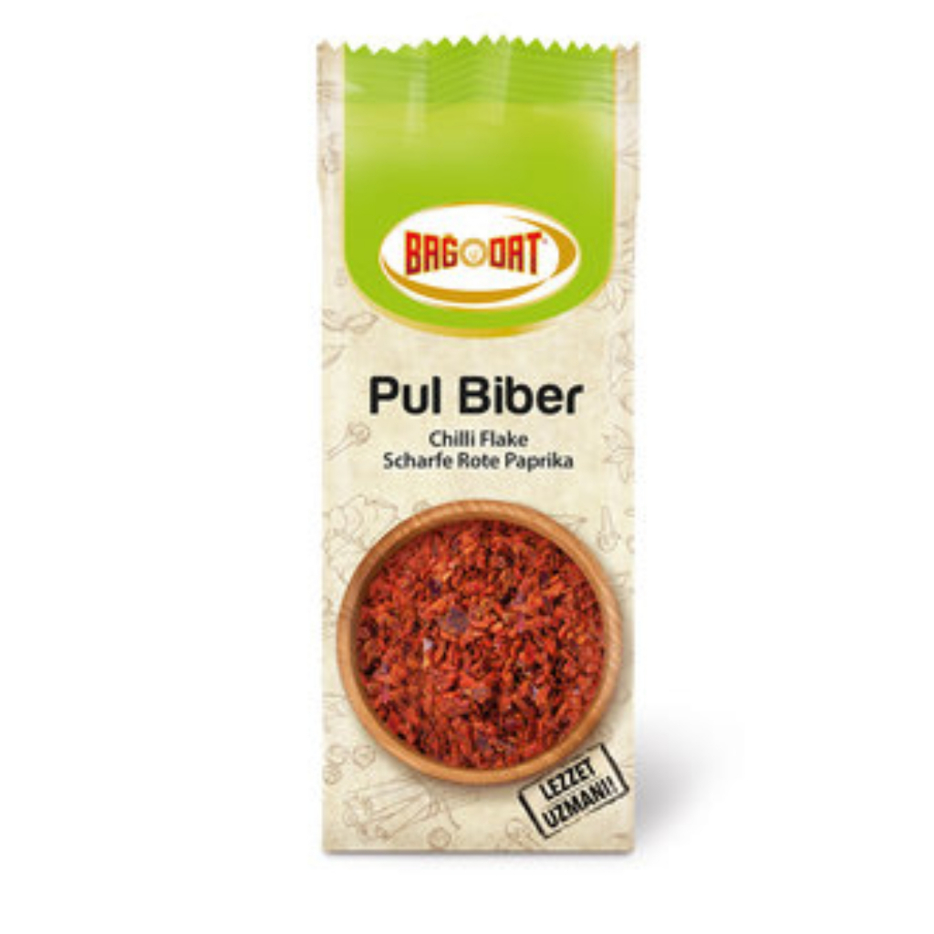 (พร้อมส่ง) Chilli Flake/ Scharfe Rote Paprika /Pul Biber ขนาด 80 กรัม แบรนด์ Bağdat สินค้าจากประเทศตุรกี