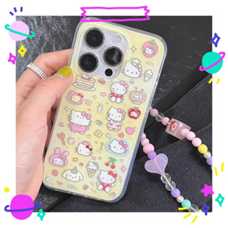 ✨จัดส่งภายใน 24 ชม✨เคสไอโฟน12 13 14 Pro For 11 HelloKitty ความนิยม การ์ตูน แฟชั่น เรียบง่าย ความนิยม การป้องกันการตก Cas