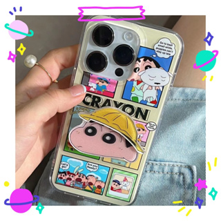 ✨จัดส่งภายใน 24 ชม✨เคสไอโฟน12 13 14 Pro For 11 เครยอนชินจัง ความนิยม แฟชั่น เรียบง่าย สไตล์คู่รัก การป้องกันการตก Case