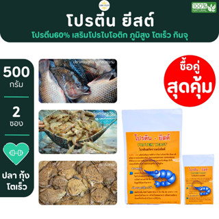 [ซื้อคู่ คุ้มกว่า]โปรตีนยีสต์ กลิ่นหอม กระตุ้นกิน กินจุ เร่งโตไว  ปลอดภัย100% (โปรตีนสูง 60%+โพรไบโอติก)