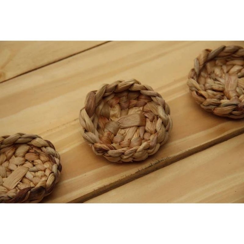 ที่รองแก้วผักตบชวา Coasters from water hyacinth Eco-friendly - รูปที่ 4