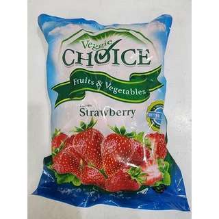 สตอเบอร์รี่ สตรอว์เบอร์รีแช่แข็ง 1 กก. แบรนด์ Veggie Choice(เวจจี้ ชอยซ์) ทำขนม ปั่นน้ำผลไม้