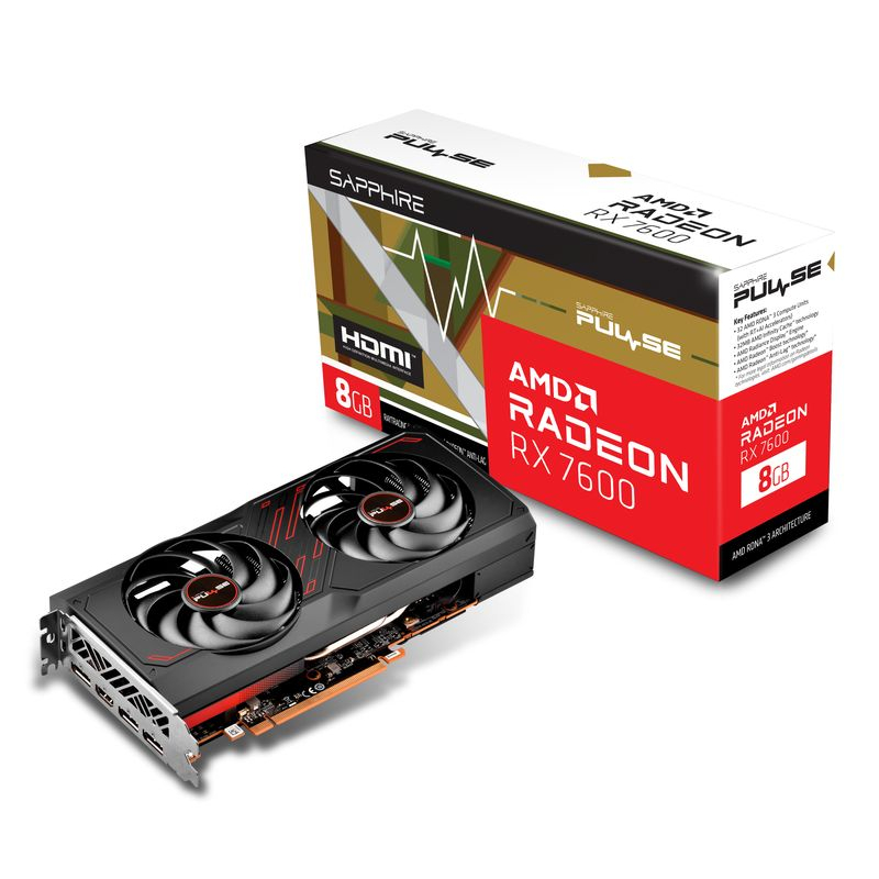 VGA SAPPHIRE PULSE AMD RADEON RX 7600 GAMING OC 8GB GDDR6