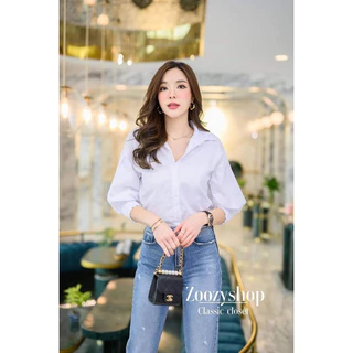 เสื้อเชิ้ตผ้าไหมอิตาลีผ้าพื้นสีแขนจั้มสม็อค