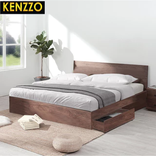 พร้อมส่ง Kenzzo: รุ่น Snow เตียงนอน ฐานเตียง มีลิ้นชัก ขนาด 5 ฟุต สไตล์มินิมอล คุณภาพดี (Snow Queen Bed)/ เตียงนอน5 ฟุต