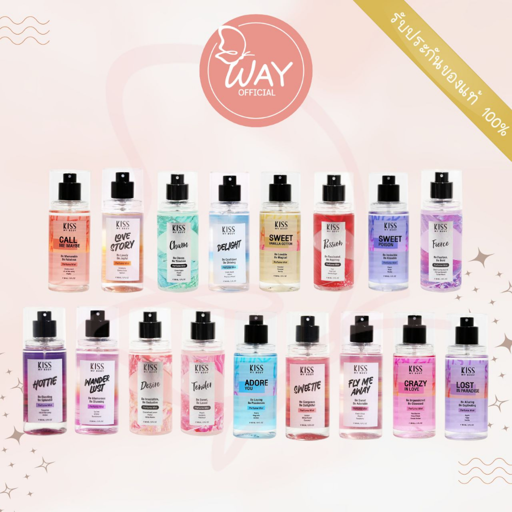 Exp08/27 คิส มาย บอดี้ เพอร์ฟูม มิสต์ 88มล Kiss My Body Perfume Mist 88ml