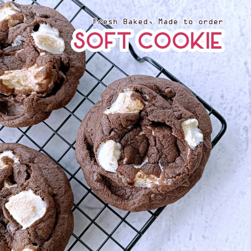 ซอฟท์คุกกี้ คุกกี้นิ่ม โกโ้ก้มาชเมลโล่ soft cookie caoco marshmallow อบสดใหม่ อร่อย ต้องลอง!