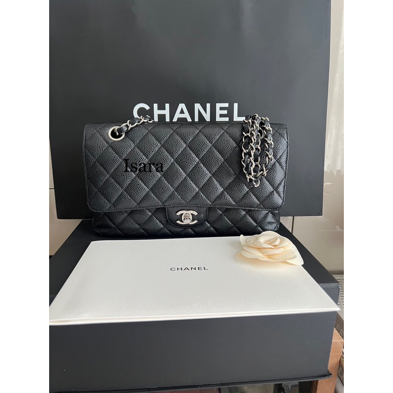 used chanel classic 10” cavier shw holo 20 ปี2015