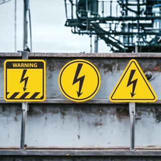 [FudFudAR] ฝุด-ฝุด-อะ DANGER HIGH VOLTAGE SIGN ป้ายเตือนอันตรายสัญญาณไฟฟ้าแรงสูง ป้ายพลาสวูดหนา 6-10มม. ทนแดด-ฝน