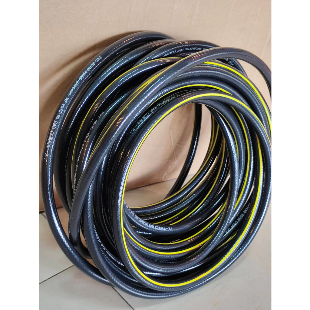 Leon สายลมพีวีซี 8x14mm.(5/16") สำหรับงานทั่วไป พร้อม คอปเปอร์หัว-ท้าย หนา 3 ชั้น JAPAN STANDARD PVC AERO HOSE