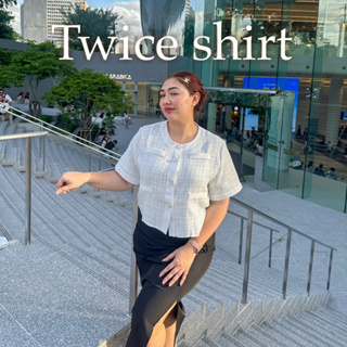 Lady M | Twice shirt เสื้อครอบสาวอวบผ้าทวิต ใส่เที่ยว ใส่ทำงาน