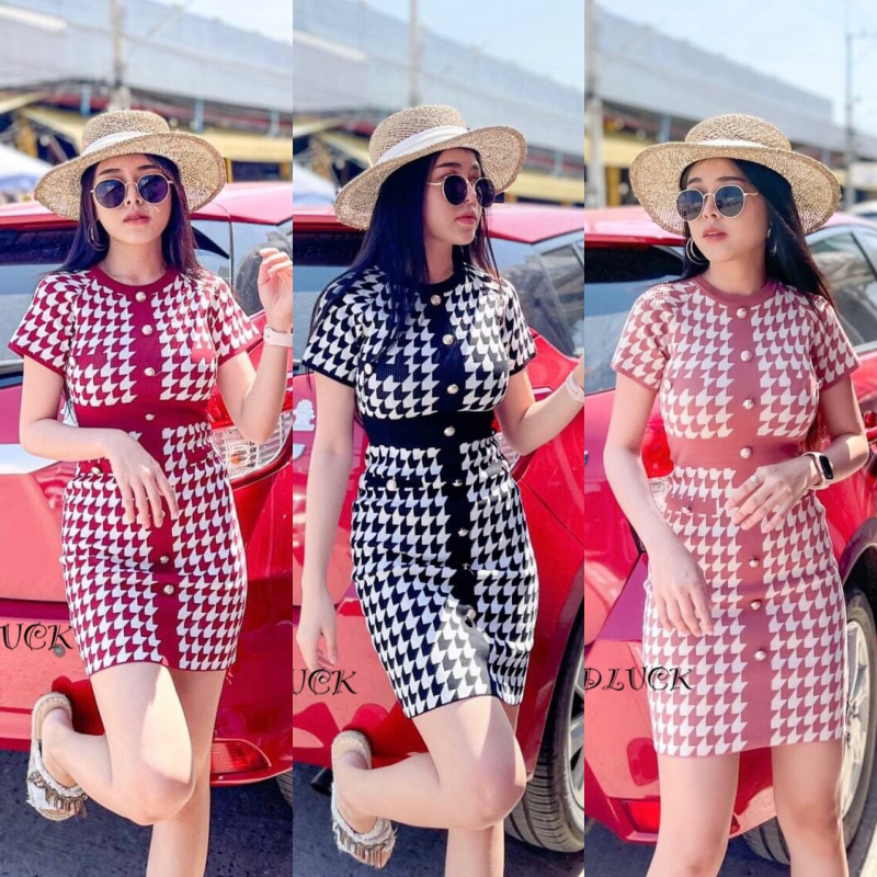 PRP x SPN มินิเดรส เดรสไหมพรม น้ำอ้อย F503A