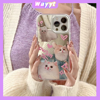 💖จัดส่ง24ชม💖iPhone 14 13 12 11 Pro Max เคส for เคสไอโฟน11 น่ารัก บางเบาพกพาง่าย การ์ตูน กระจกเงา ลูกแมว แฟชั่น Case