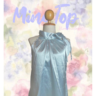 M08 (พร้อมส่ง)💫Mine top🍡☁️ เสื้อแขนกุด คอปีนผูกโบว์